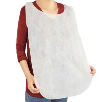 Tạp dề dùng 1 lần màu trắng bằng vải sạch sẽ tiện lợi